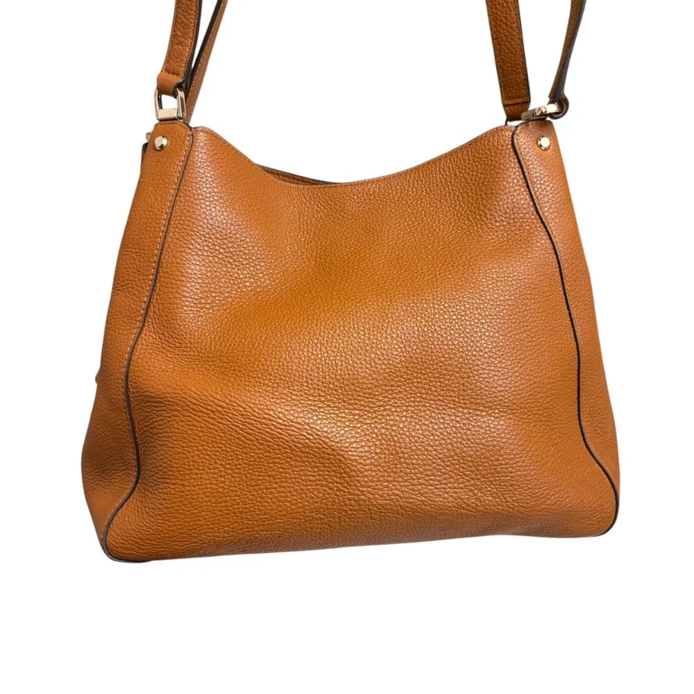 Kate Spade New York Leila medium triple compartment shoulder bag brown leather
